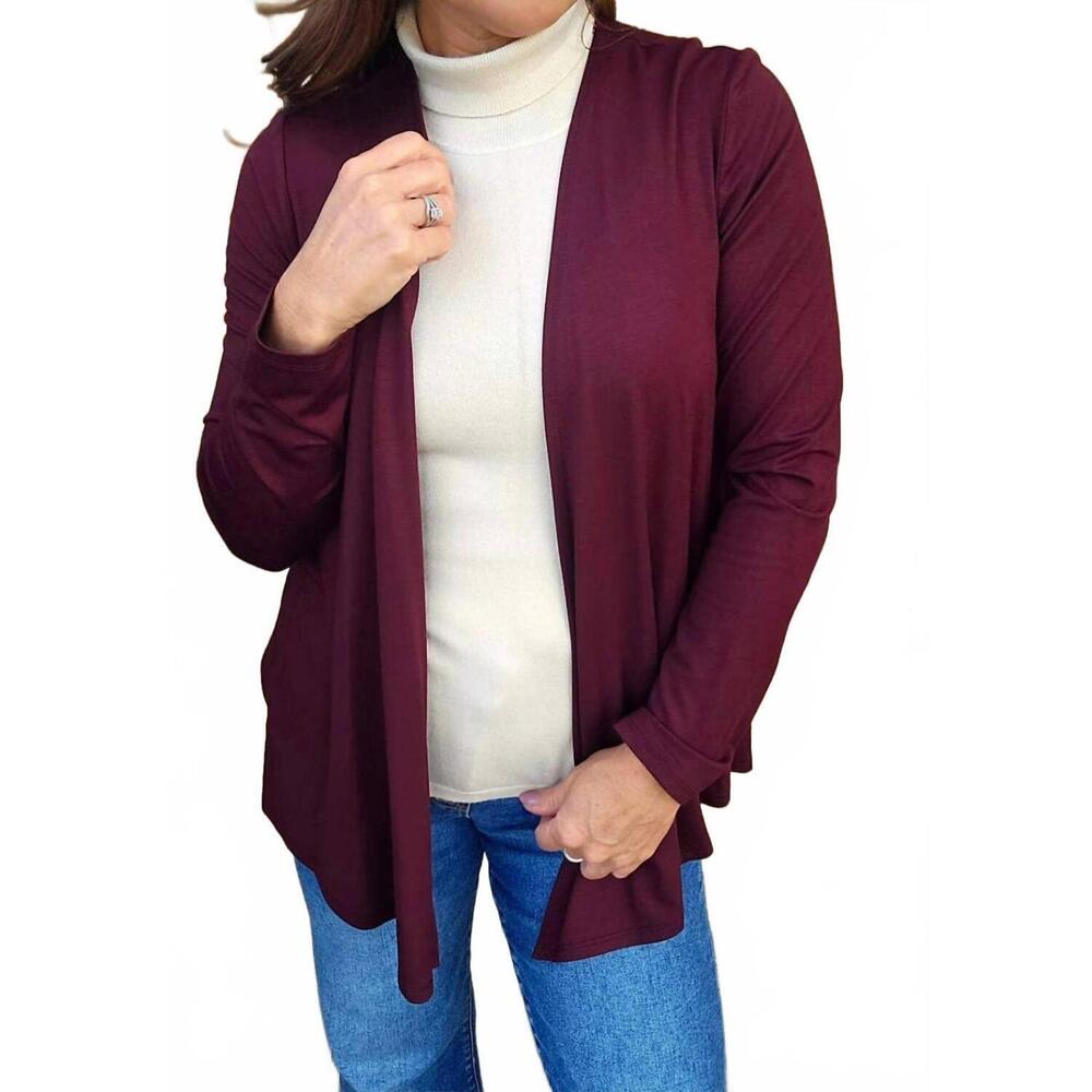 NEW PURE ESSENCE autumn veil lightweight cardigan in chestnut